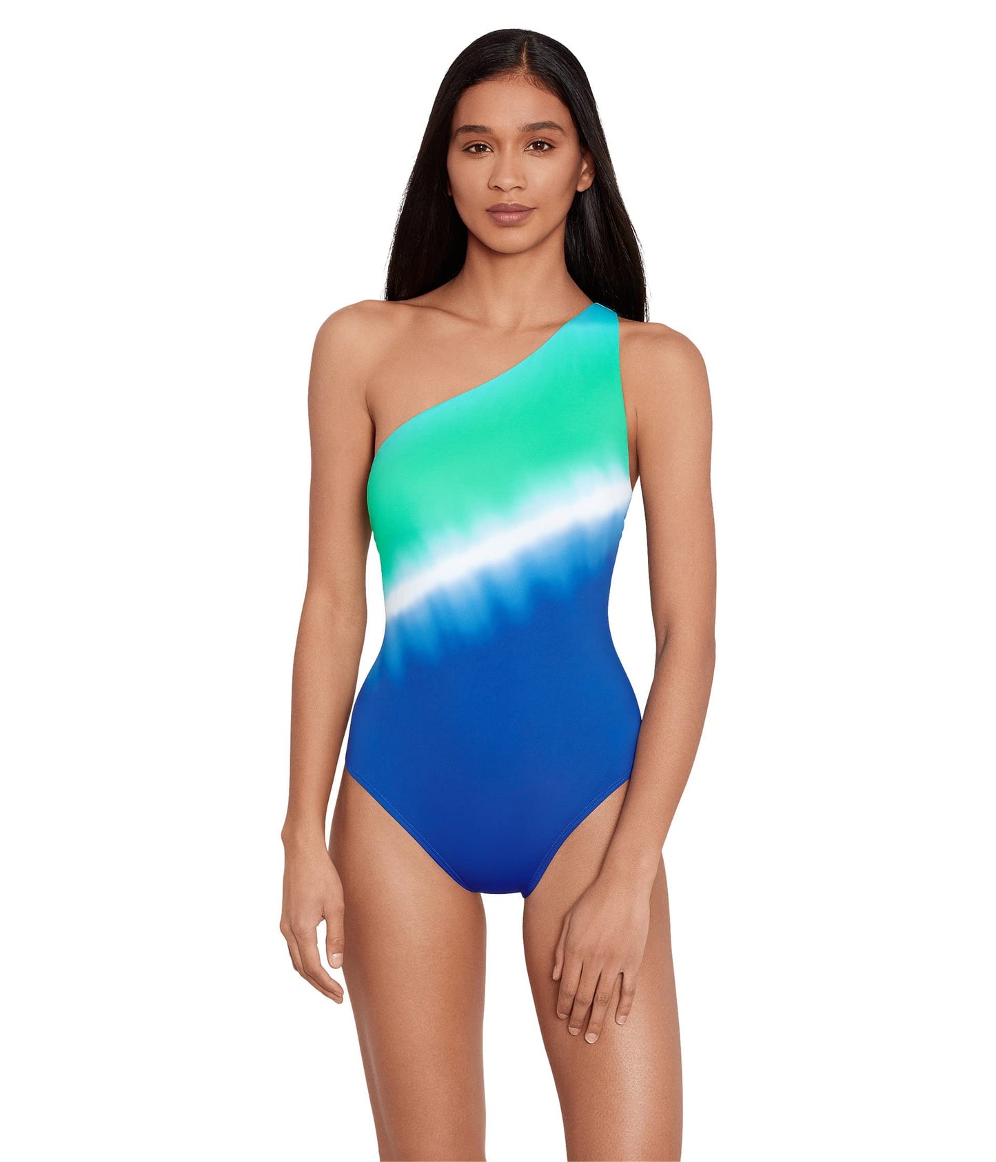 Lauren Ralph Lauren Cabana Ombre One Shoulder One-Piece Multicolored 12
