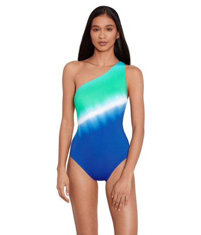 Lauren Ralph Lauren Cabana Ombre One Shoulder One-Piece Multicolored 12