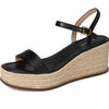 Cole Haan Women's Cloudfeel Keeton Flatform Espadrilles, Black Leather, 5.5-B US