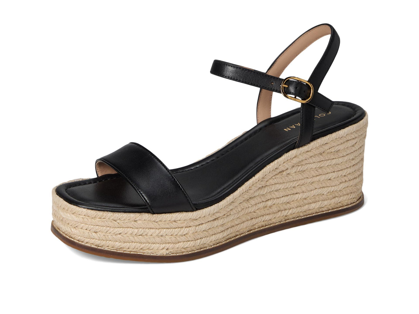 Cole Haan Women's Cloudfeel Keeton Flatform Espadrilles, Black Leather, 5.5-B US