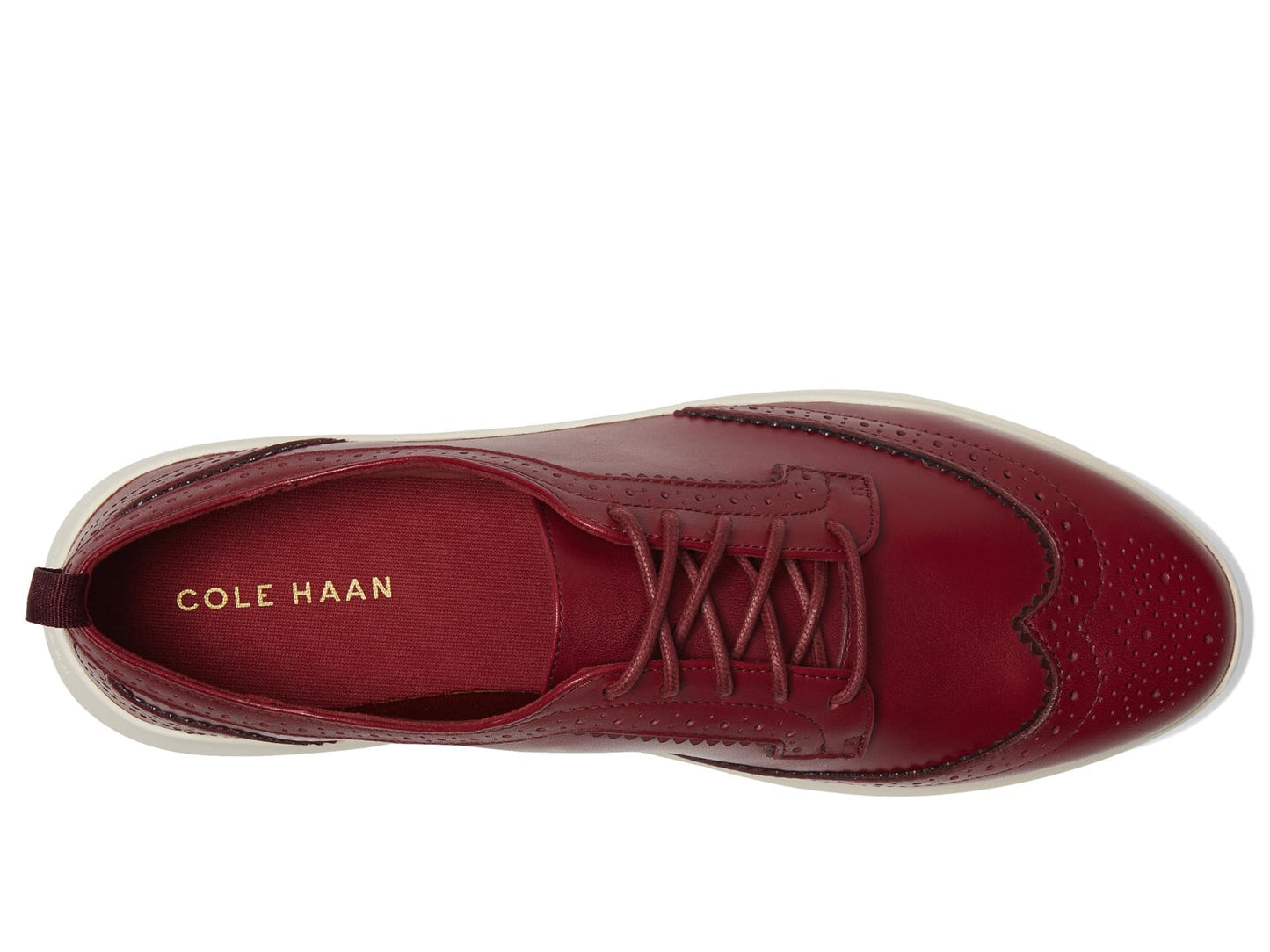 Cole Haan Womens Zerogrand Meritt Wing Tip Oxford, Black Cherry/Ivory, 10 Medium