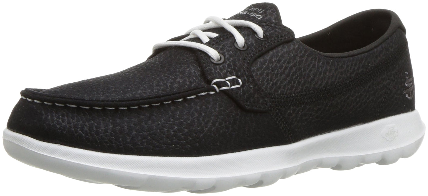 Skechers Performance Women's GO Walk Lite-Eclipse Boat Shoe,black/white,7 M US