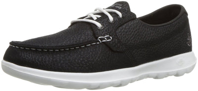 Skechers Performance Women's GO Walk Lite-Eclipse Boat Shoe,black/white,7 M US