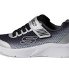Skechers Kids Boys Microspec - Zorva Sneaker, Black/Silver, 4.5 Big Kid