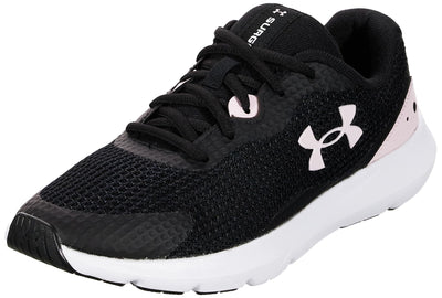Under Armour Womens Surge 3 Running Shoe, (007) Black/Prime Pink/Prime Pink, 10 US