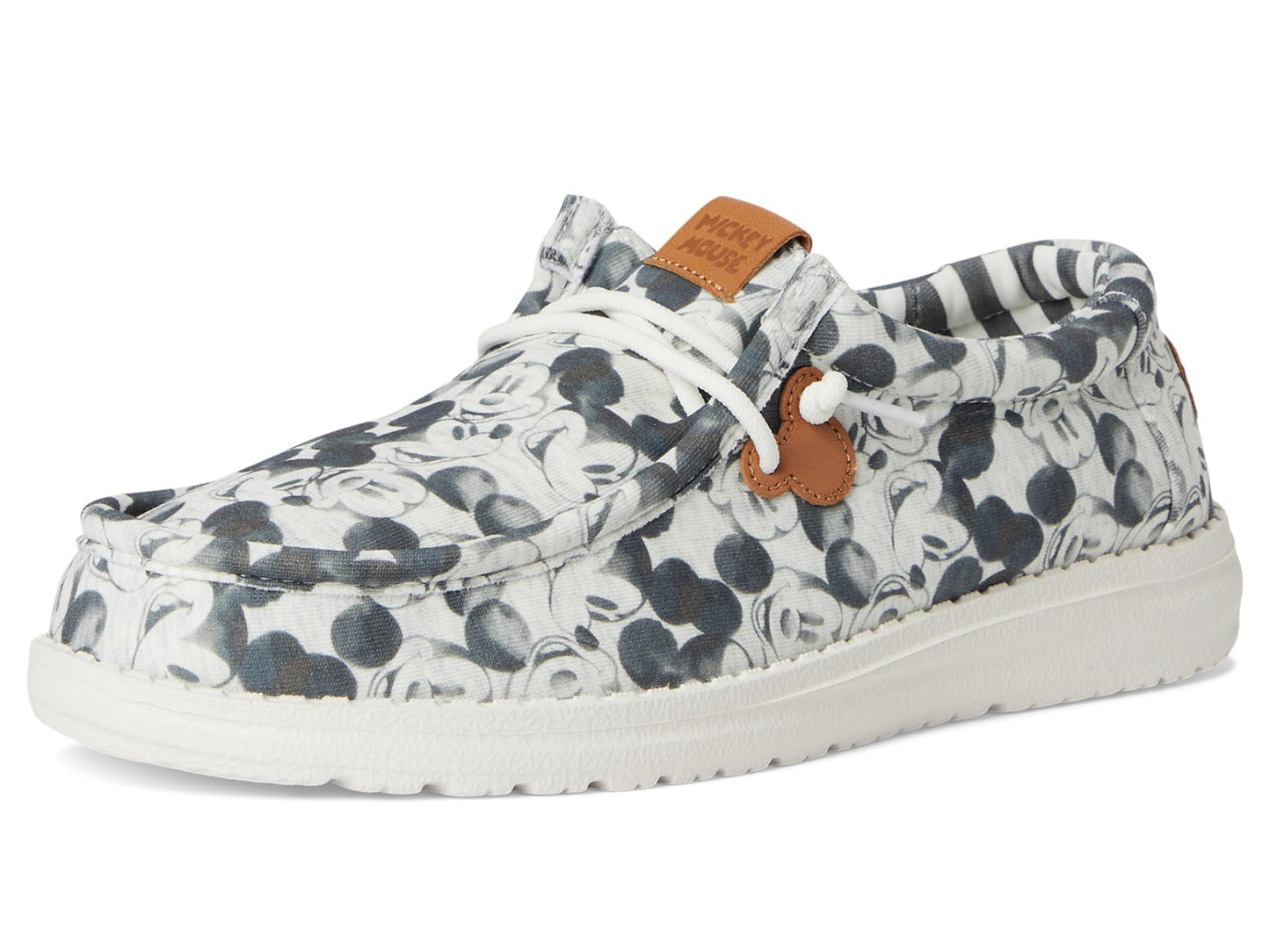 HEYDUDE Kids Men's Wally Mickey Mouse Print (Little Kid/Big Kid) Grey Multi 13 Little Kid Medium