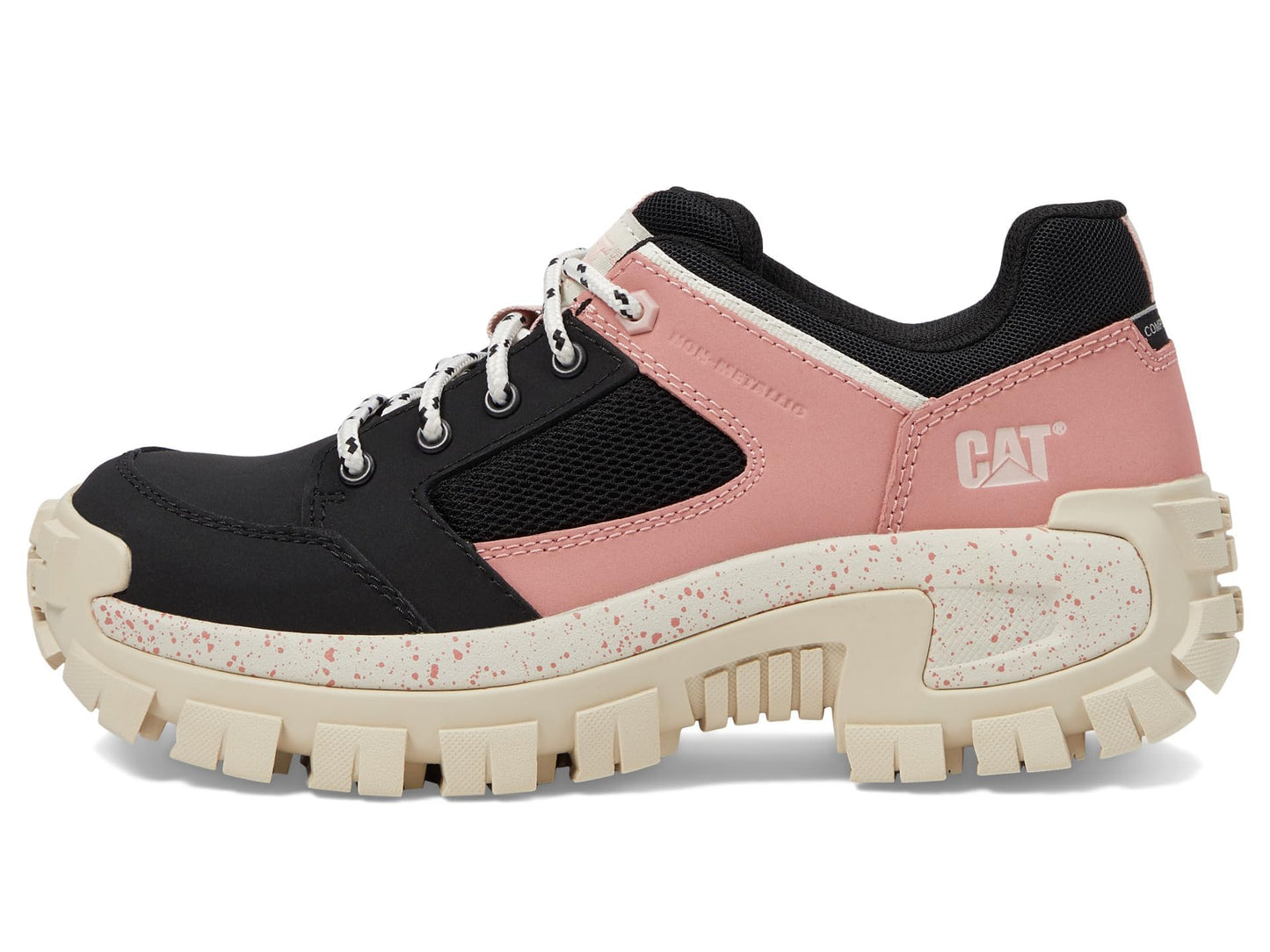 Caterpillar Invader Sport CT - Sneakers for Women - Leather and Mesh Upper - EVA Footbed - Rubber Lug Outsole Black/Rosette Nubuck 6.5 B - Medium