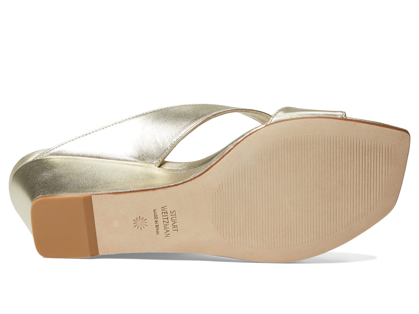 Stuart Weitzman Miami 50 Wedge Slide Platino 8.5 B