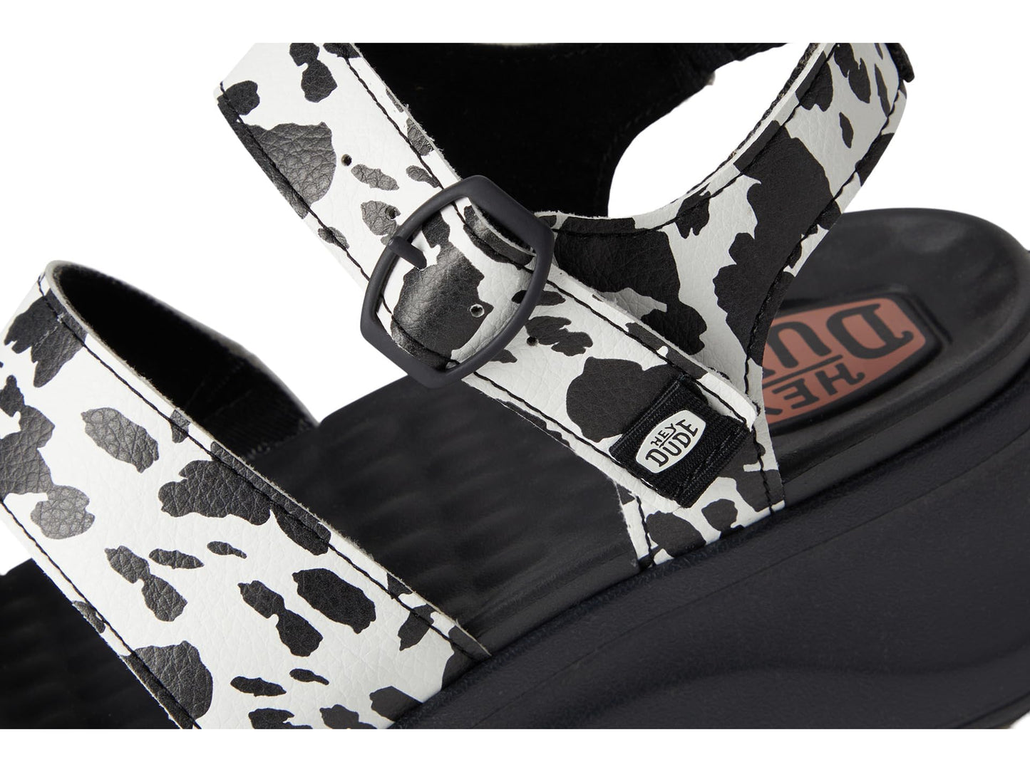 HEYDUDE Women's Delray Buckle Animal Black/White 11 Medium