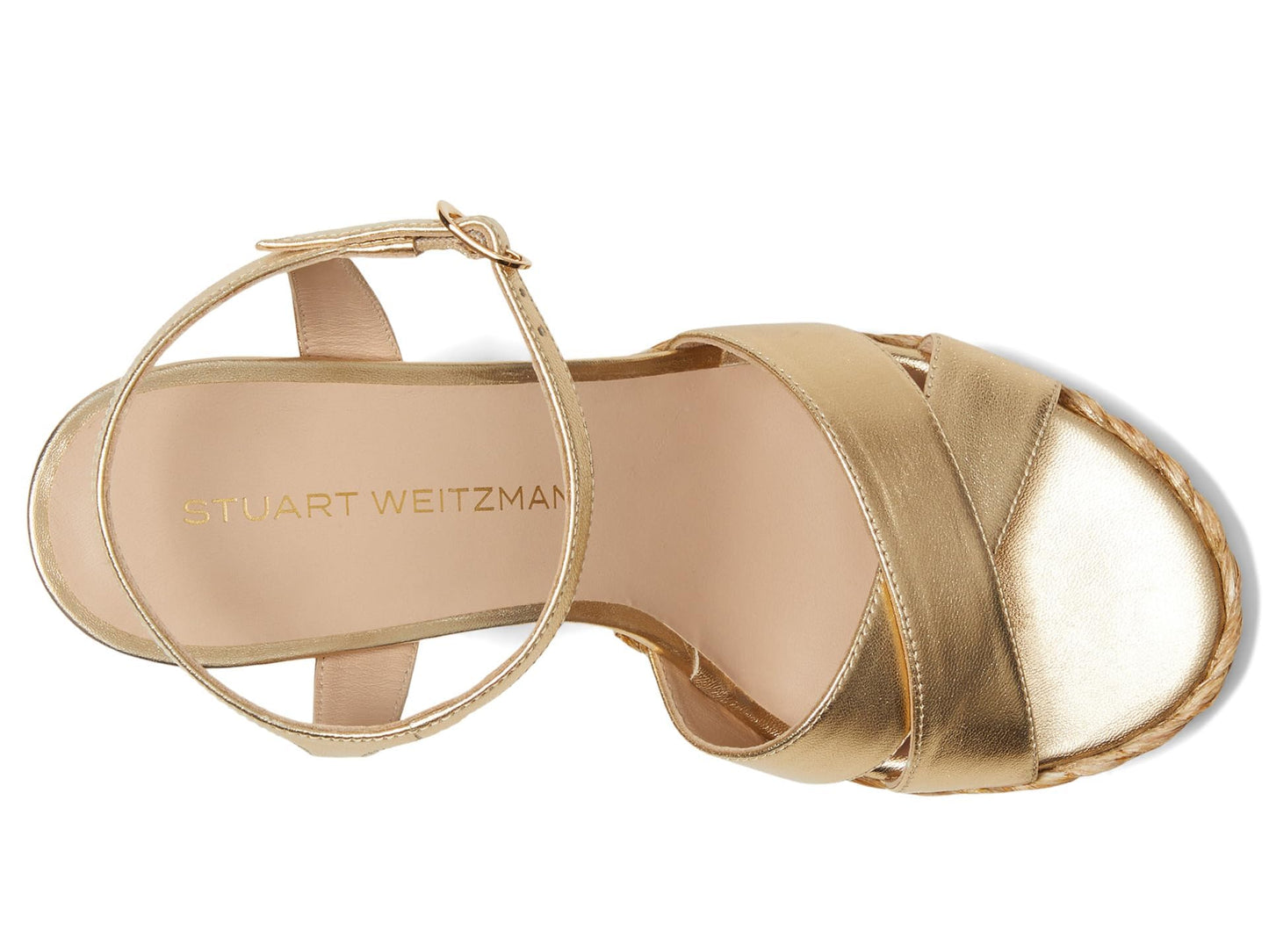 Stuart Weitzman Womens Dayna Platform Sandal Golden/Natural 7 Medium