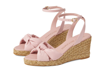 Stuart Weitzman Playa Espadrille Knot Wedge Ballet/Natural 7 B