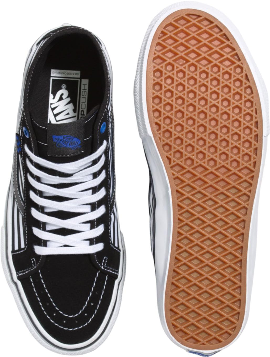 Vans - Mens Skate Sk8-Hi Decon Shoes, Color Black/White, Size: 7 D(M) US Mens