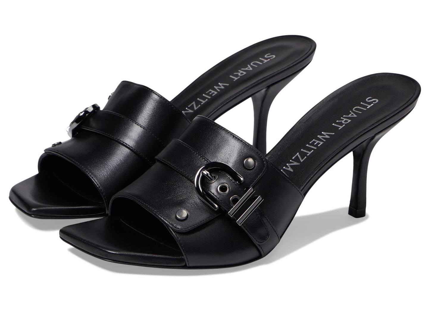 Stuart Weitzman Maverick 75 Slide Black 10 B