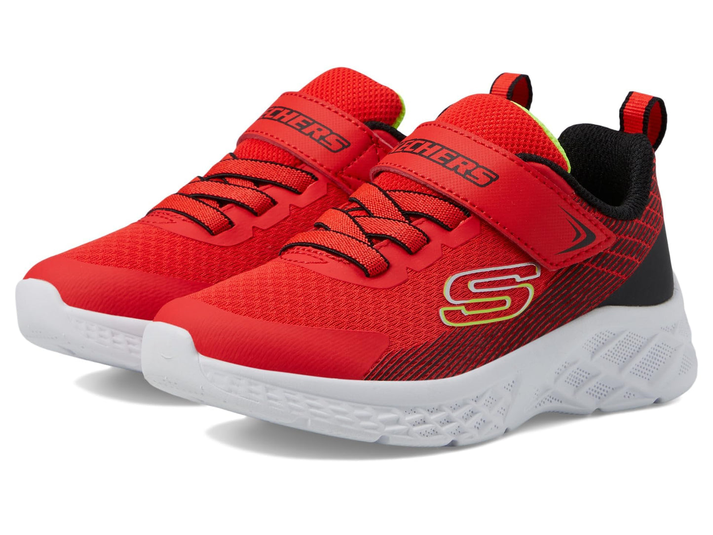 Skechers Boy's Microspec Ii-Zovrix Sneaker, Red/Black, 2.5 Little Kid