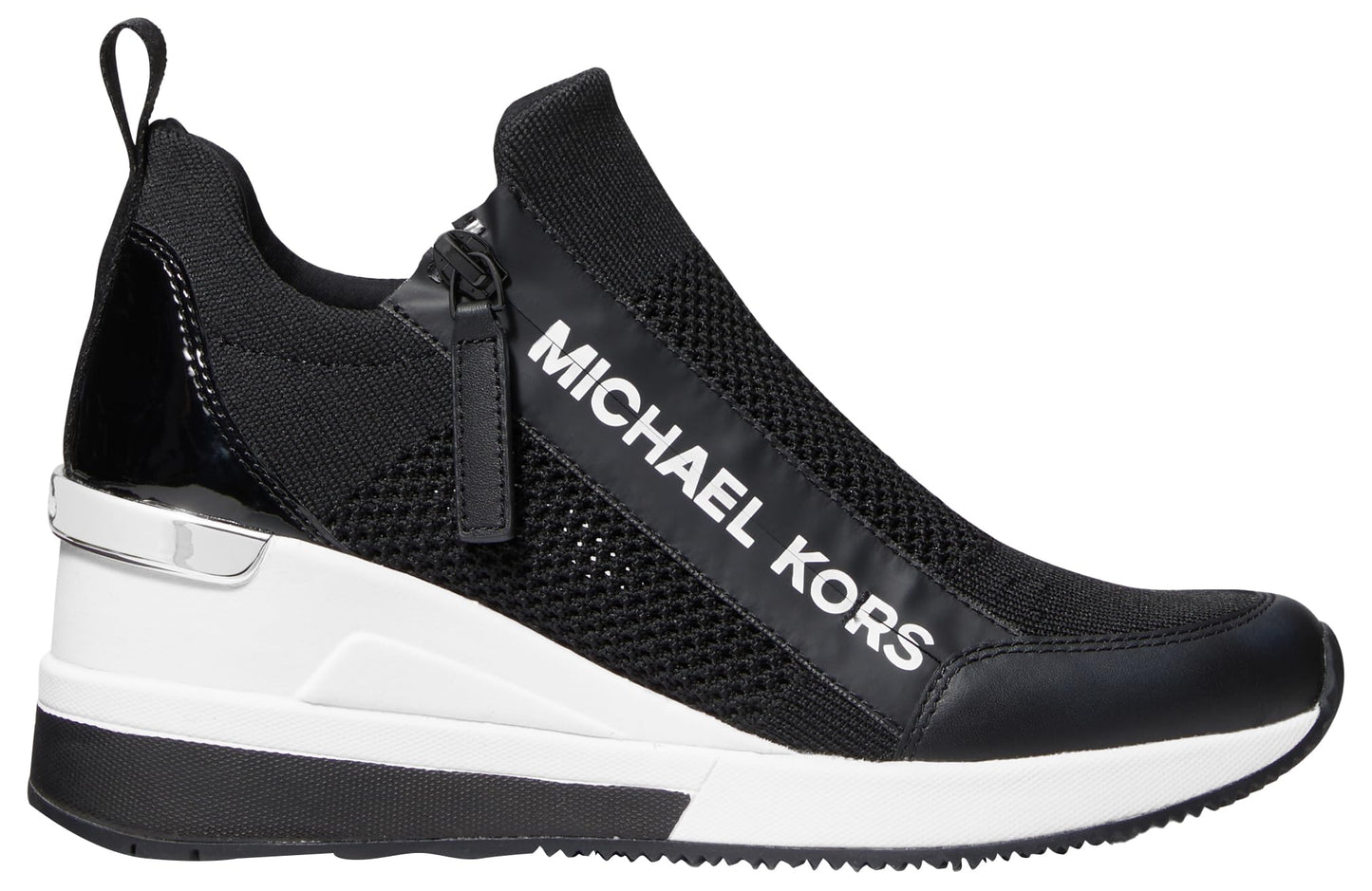Michael Kors Women's Willis Wedge Trainer, Black, 10