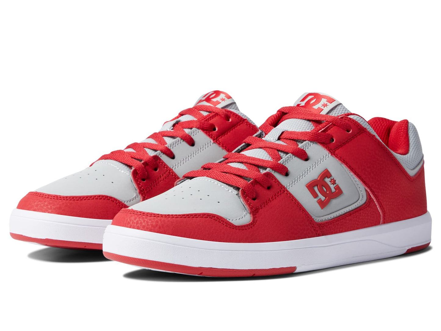 DC Cure Casual Low Top Skate Shoes Sneakers - Shoes for Men - Padded Tongue and Collar - Mesh Lining Red/Grey 1 10.5 D - Medium