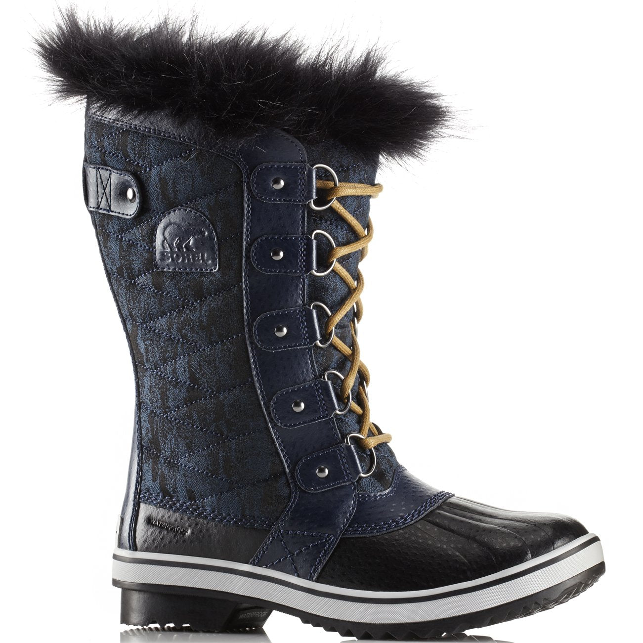 Sorel Womens Tofino II Warm Snow Fleece Waterproof Mid Calf Winter Boots - Collegiate Navy/Glare - 6