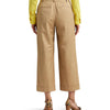 Lauren Ralph Lauren Womens Petite Pleated Cotton Twill Cropped Pants Birch Tan 4Px24