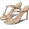Stuart Weitzman Womens Woven Knot 100 Sandal Silver/Platino/Gold 6 M