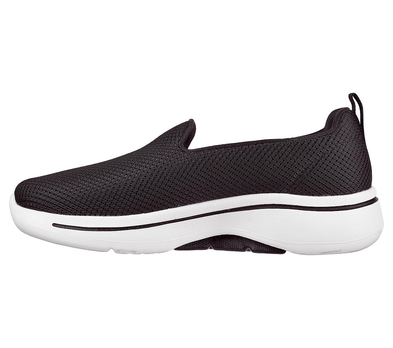 Skechers Women's Go Walk Arch Fit Grateful Sneaker, Black/White, 8 Wide