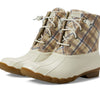 Sperry Women's Saltwater Wool Rain Boot, Ivory Plaid, 6.5