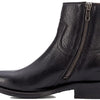 Frye Billy Inside Zip Booties for Women Crafted from Antiqued Pull-Up Leather with Wellington Stitchwork and Piping, Brass Hardware, and Inside Zipper – 5 ¾” Shaft Height, Black - 6M