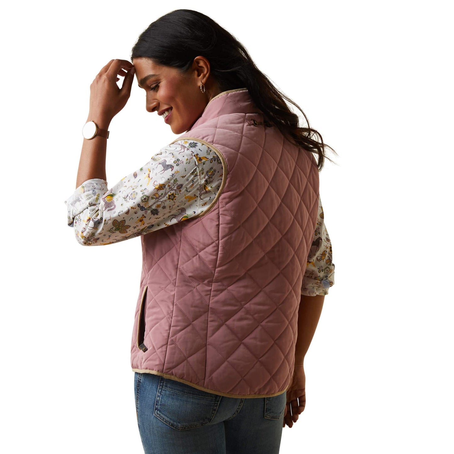 ARIAT Women's Woodside 2.0 Vest, Nostalgia Rose, Size Large