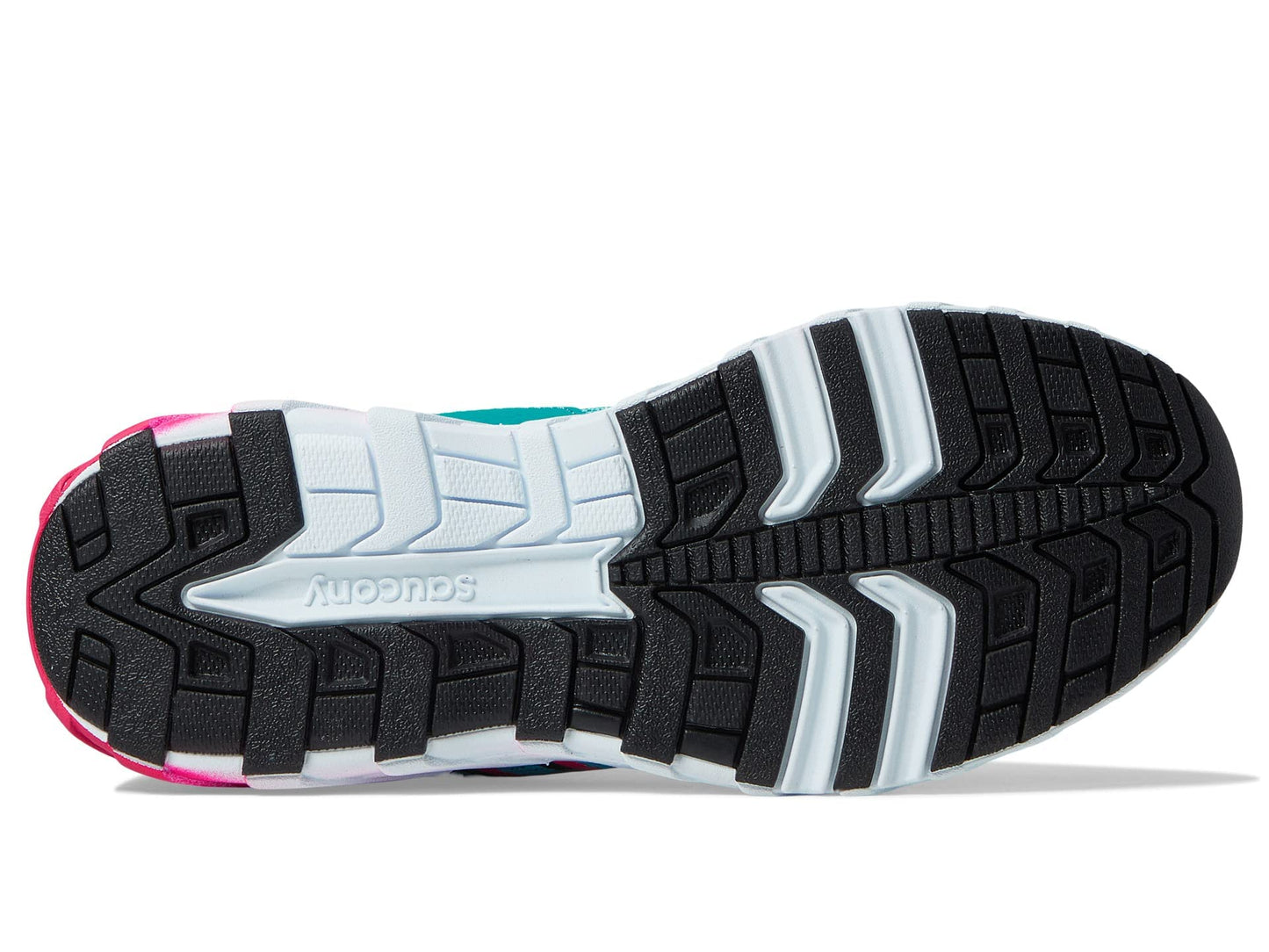 Saucony Wind 2.0 Running Shoe, Turq/Pink/Black, 4.5 US Unisex Big Kid
