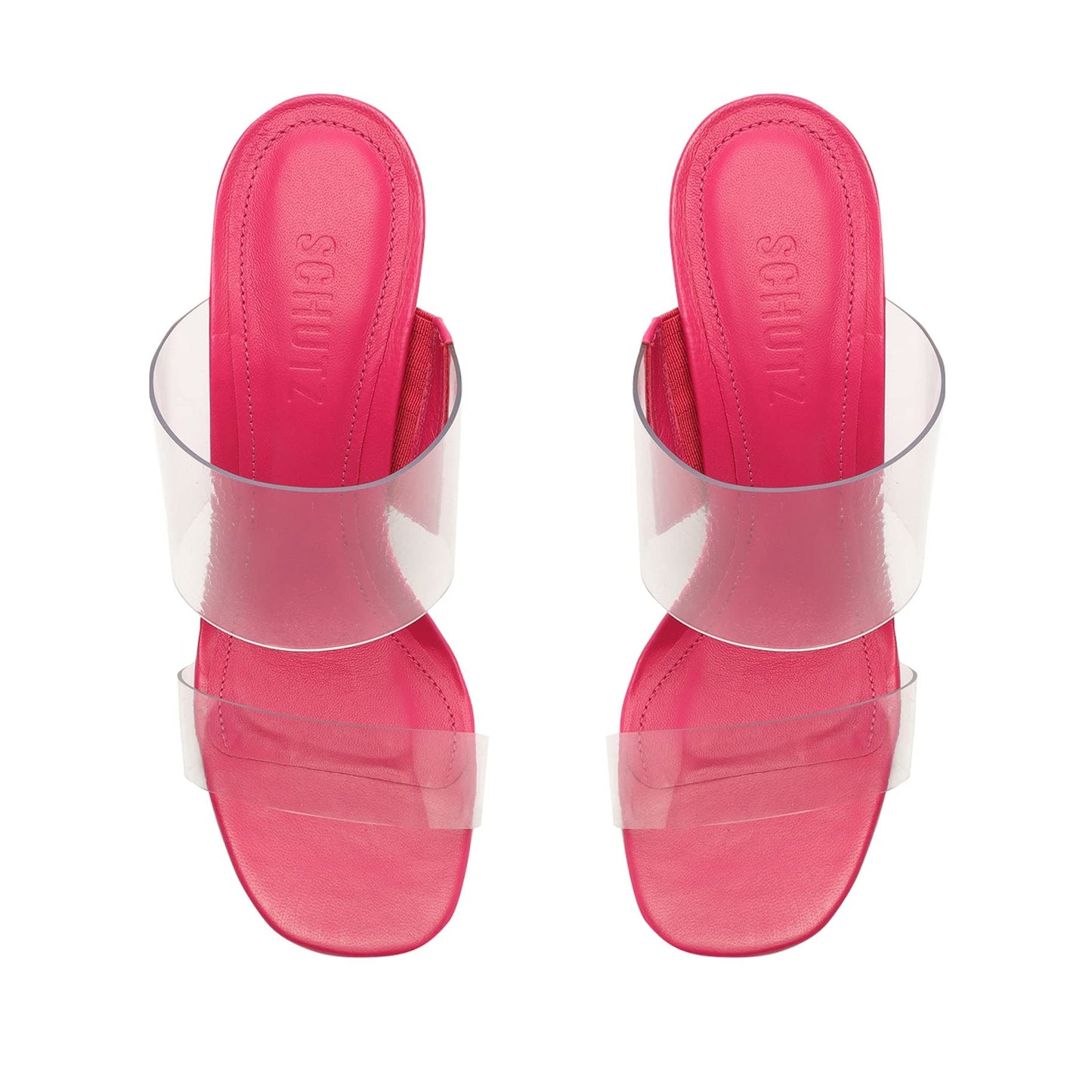 SCHUTZ Victorie High Block Transparente (Hot Pink) 7 M
