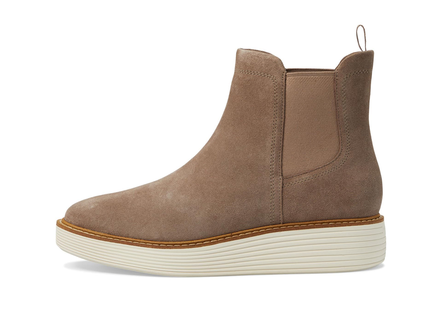 Cole Haan Women's Originalgrand Platform Chelsea Boot, Irish Coffee Suede/Ivory Waterproof, 10
