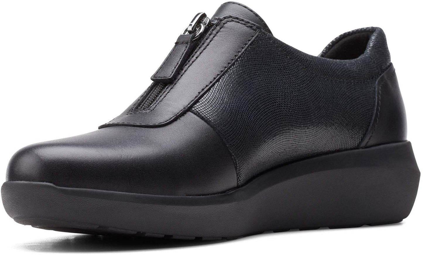 Clarks womens Kayleigh Sail Loafer, Black Interest Suede Combi, 7 US