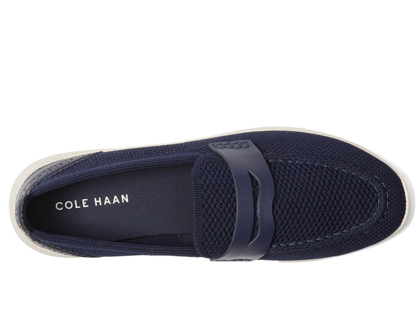 Cole Haan Women's Zerogrand Meritt Stitchlite Loafer, MAR Blue KNT/Ivory, 6.5 Wide