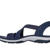 Skechers Women's REGGAE SLIM - SUMMER SPARKLE, Hands Free Slip-Ins Jeweled Stretch Knit Sandal, Navy, 12M