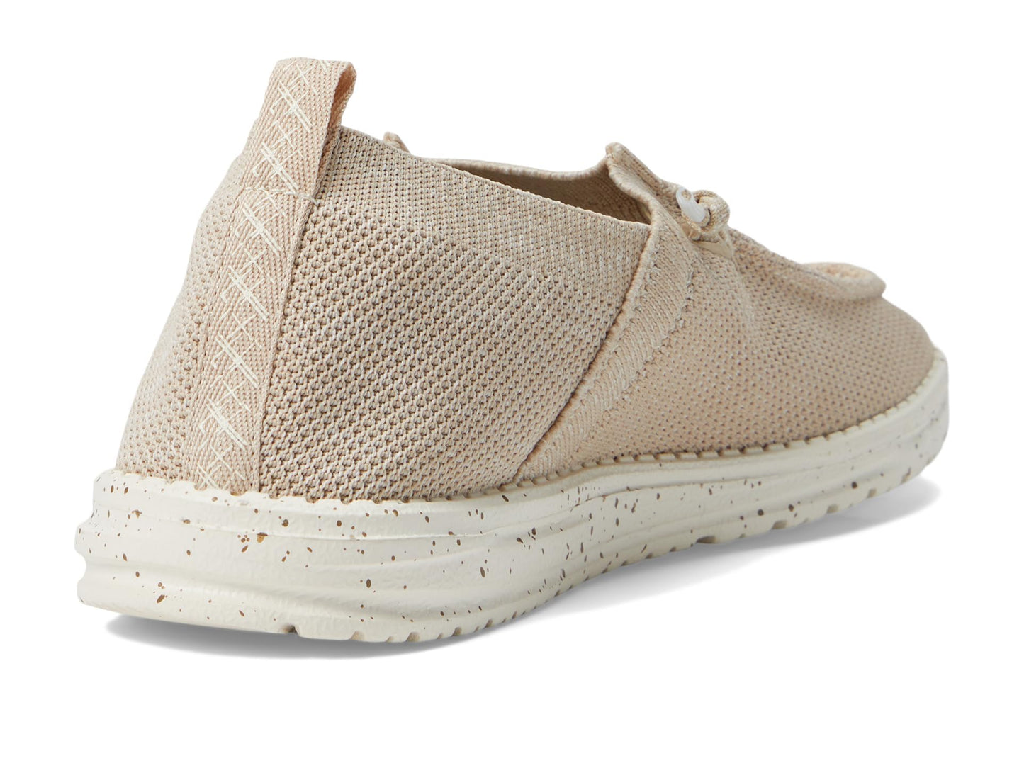 HEYDUDE Women's Wendy Halo Slip On Shoe, Beige Size 6 | Lightweight Casual Loafer with Elastic Laces and Removable Foam Insole