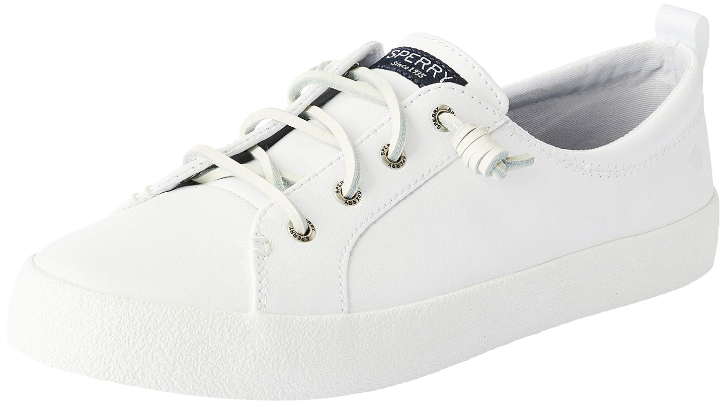 Sperry Womens Crest Vibe AP Leather Low Top Lace Up Fashion, White, Size 11.0