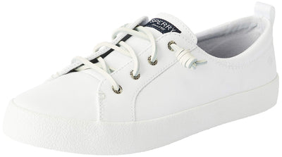 Sperry Womens Crest Vibe AP Leather Low Top Lace Up Fashion, White, Size 11.0