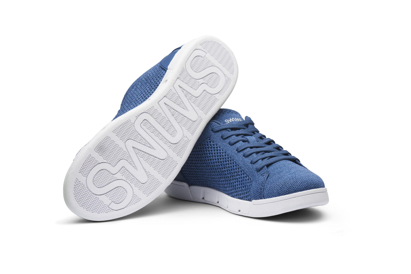 SWIMS Men's Breeze Tennis Knit Sustainable, Denim Heather, 10