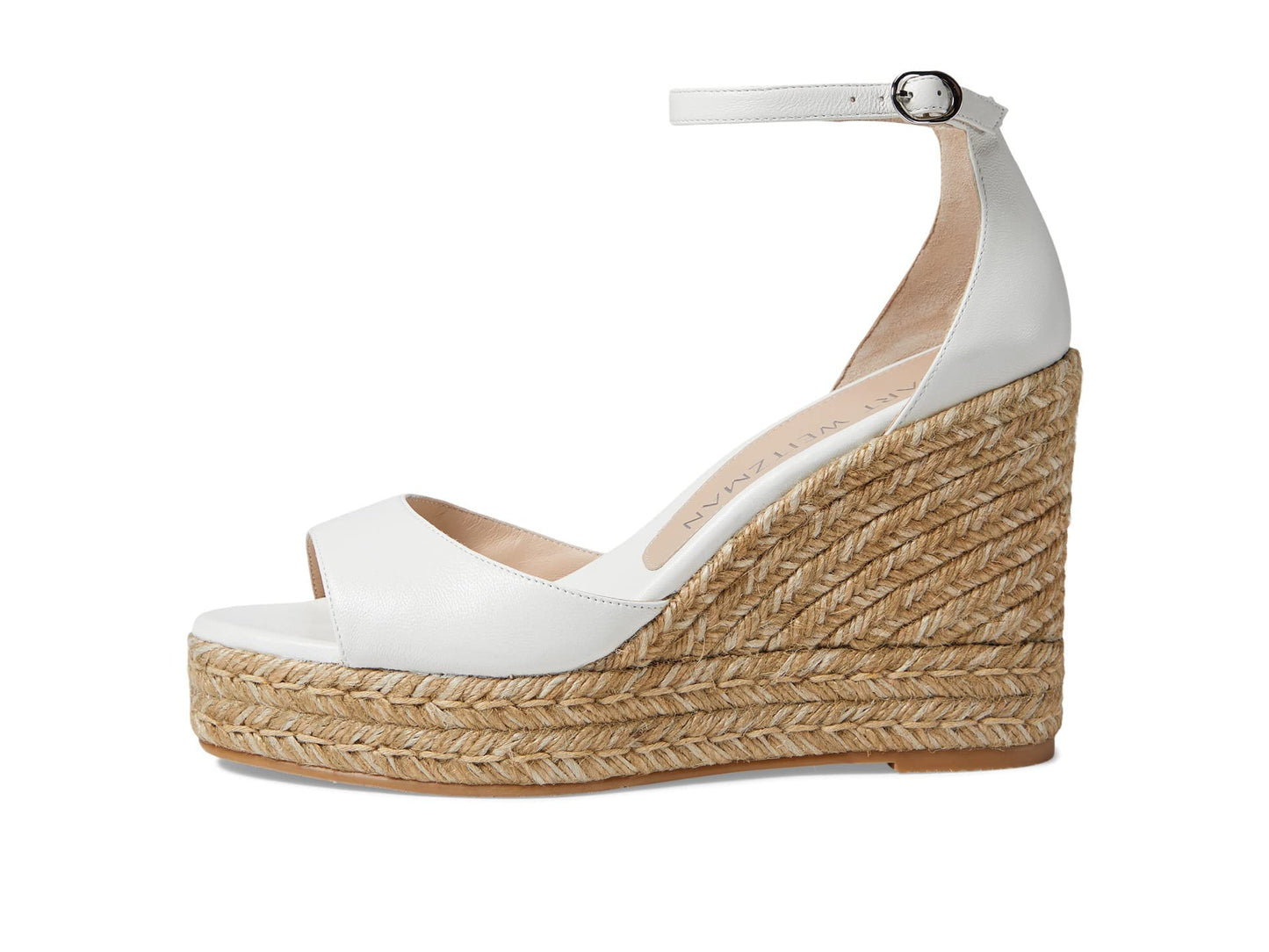 Stuart Weitzman Nudistcurve Espadrille Wedge White 5 B
