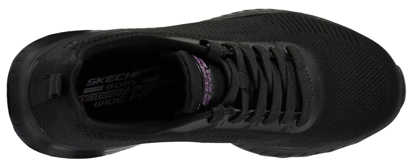 Skechers Women's Bobs Squad Chaos – Face Off Sneaker, Black/Black, 9.5