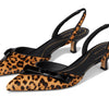 Cole Haan Womens Noella Bow Sling Pump, Leopard Print Haircalf, 8 Medium