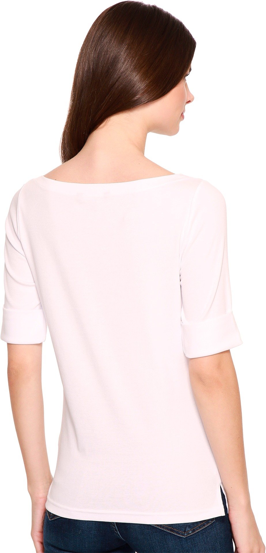 Lauren Ralph Lauren Stretch Cotton Boatneck Top White MD