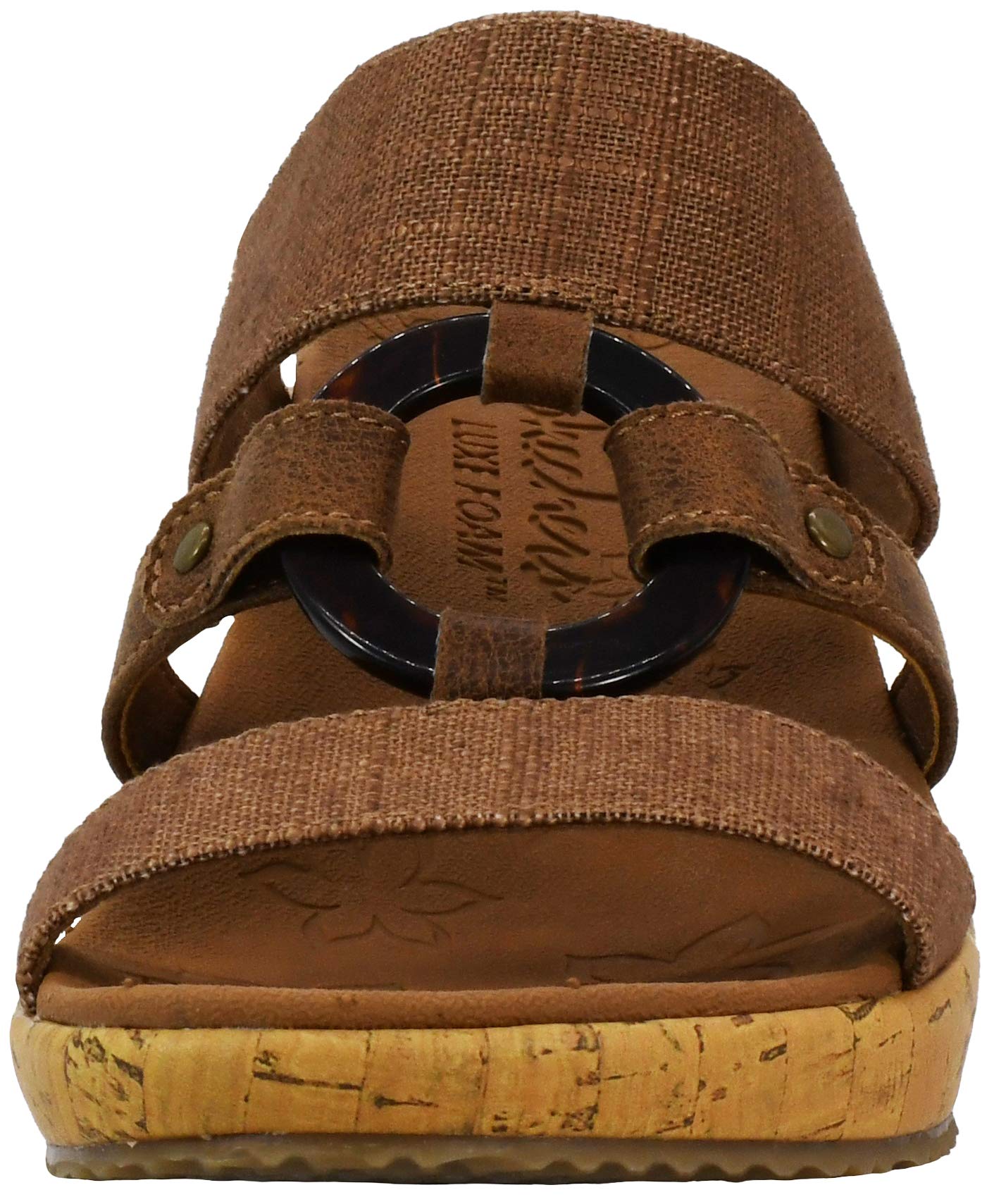 Skechers Women's Beverlee-sail Away Slide Wedge Sandal, Luggage, 6 M US