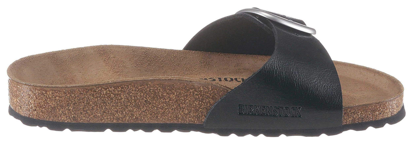 Birkenstock Madrid Big Buckle Mules/Clogs Women Black/Matt Mules Shoes, Licorice, 10/10.5