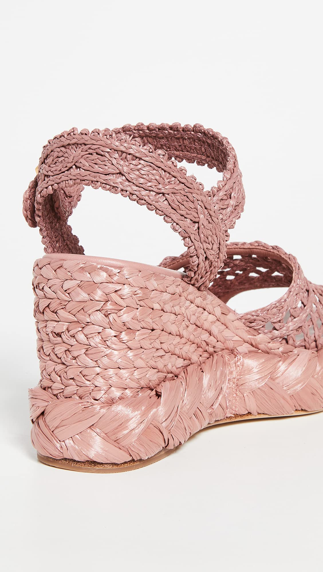 Tory Burch Women's Raffia Wedge Sandals, Pink Magnolia, 9 Medium US