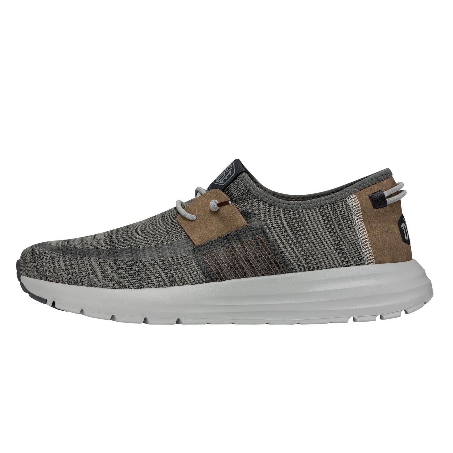 HEYDUDE Men's Sirocco Slip On Sneaker, Grey Mix Size 13 | Comfortable & Lightweight Travel Shoes with Elastic Laces, Foam Insole