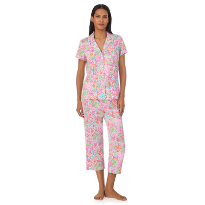 Lauren Ralph Lauren Women's Capri PJ Set Multi Floral Extra Large