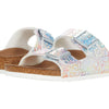 Birkenstock Girl's Arizona Veg Flashy (Toddler/Little Kid/Big Kid) Hologram Silver Microfiber EU 27 (US 9-9.5 Toddler) Narrow