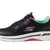 Skechers Go Walk Arch Fit - Fun Voyage Black/Hot Pink 8.5 B (M)