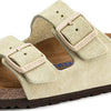 Birkenstock Women's, Arizona Soft Footbed Sandal - Narrow Width Almond