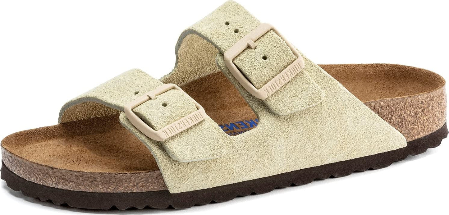 Birkenstock Women's, Arizona Soft Footbed Sandal - Narrow Width Almond